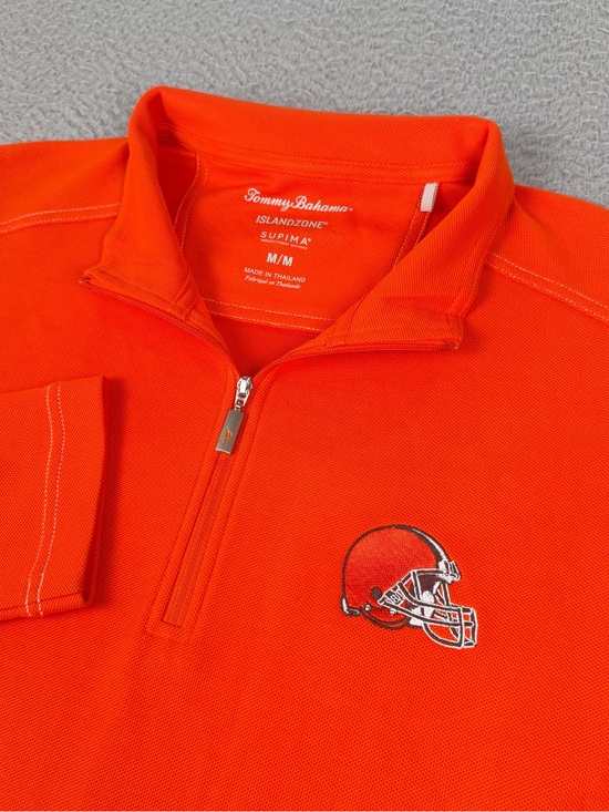 Tommy Bahama Other - Tommy Bahama Cleveland Browns Pullover Mens M Orange Islandzone 1/4 Zip Supima